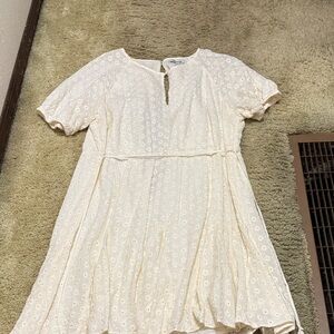 Madewell Ivory Floral Eyelet Top